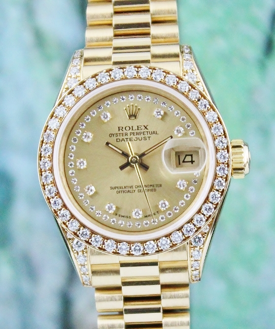 (image for) LIKE NEW ROLEX LADY 18K YELLOW GOLD OYSTER PERPETUAL DATEJUST - 100% ORIGINAL / 69158